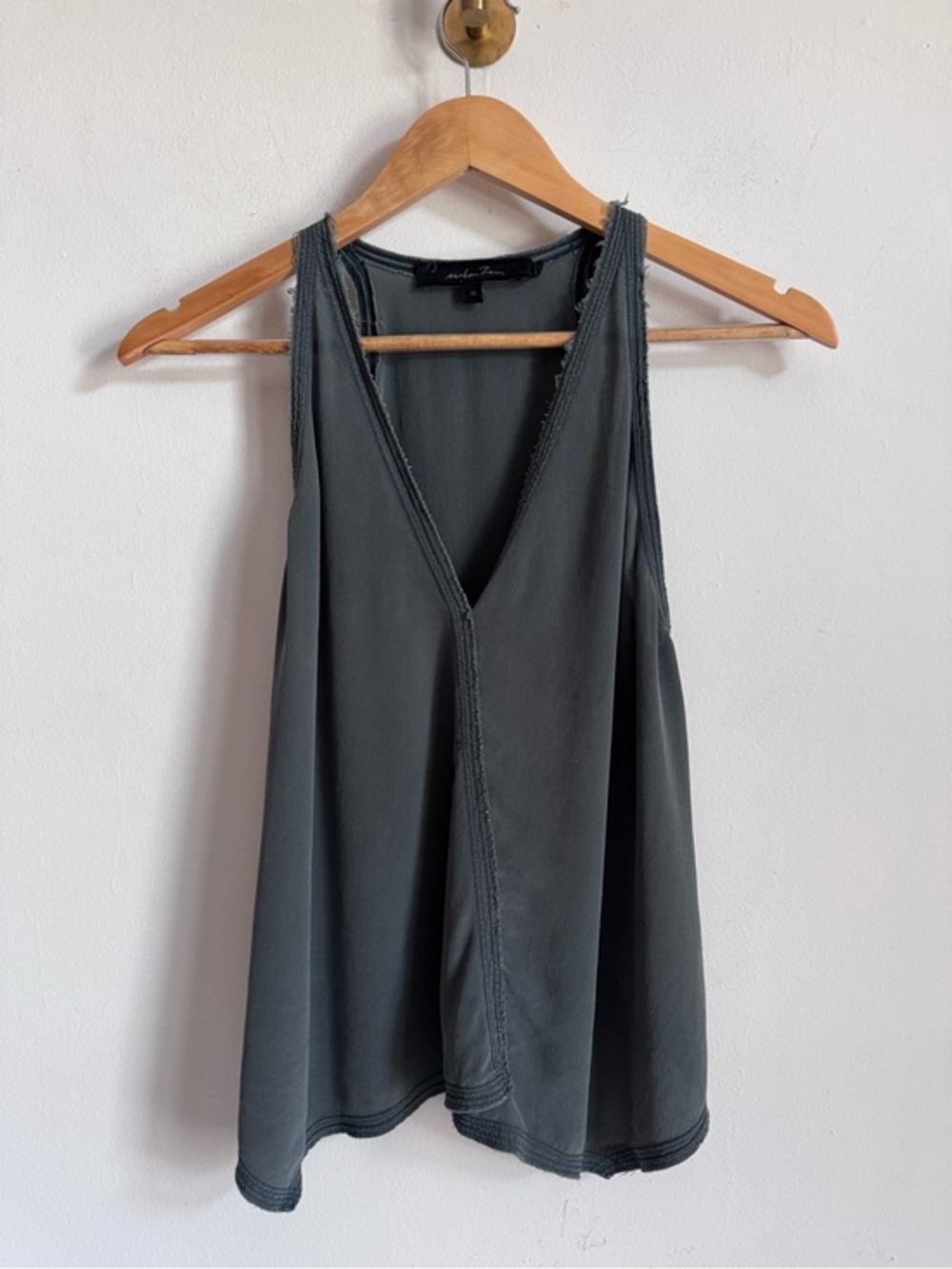 Urban Zen Silk Asymmetrical V Neck Top XS